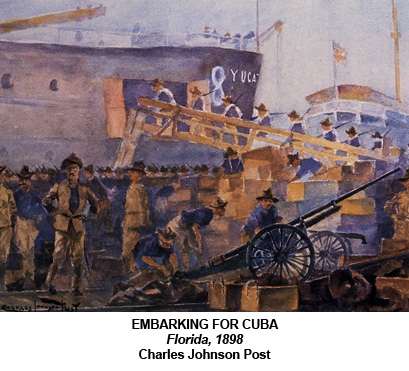 "Embarking for Cuba."  Florida, 1898.  By Charles Johnson Post.