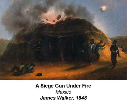 A Siege Gun Under Fire.  Mexico.  By James Walker, 1848.