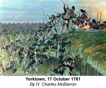 Painting:  Yorktown, 17 October 1781.  By H. Charles McBarron.