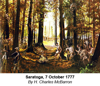 Painting:  Saratoga, 7 October 1777.  By H. Charles McBarron.