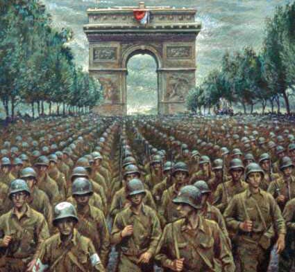 Painting, THE 28th DIVISION IN PARIS