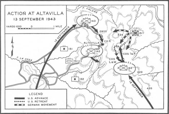 Map No.9: Action at Altavilla, 13 September 1943