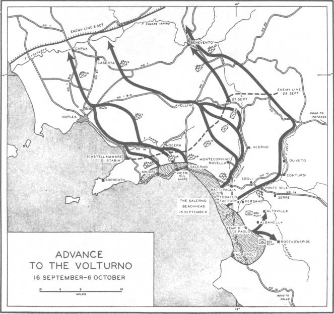 Map No.15: Advance to the Volturno, 16 September-6 October 1943
