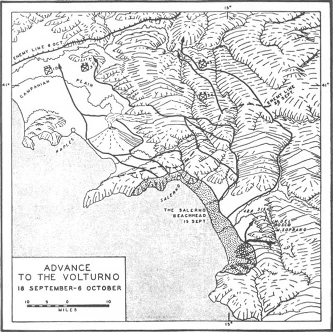 Map No.16: Advance to the Volturno, 16 September-6 October 1943