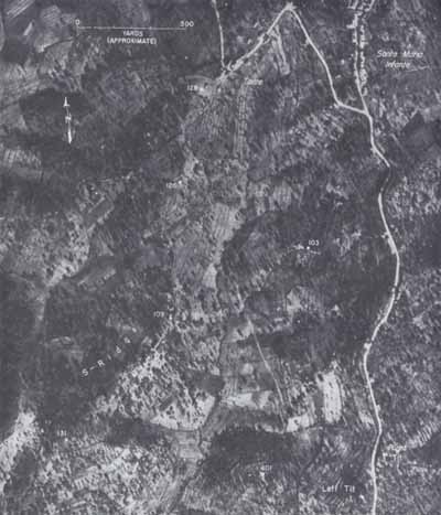 Aerial photo:  Terrain of later attacks (13 May 44)