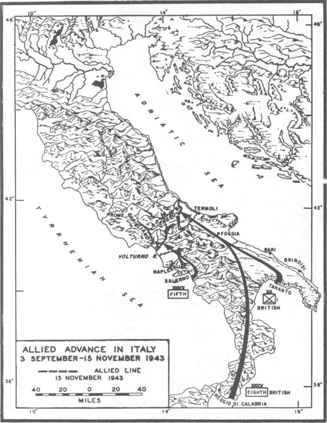 Map No. 1: Allied Advance in Italy, 3 September-15 November 1943
