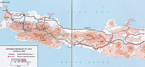 Japanese Conquest Of Java - 1-8 March 1942 (map)