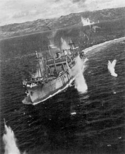 Japanese transport under attack