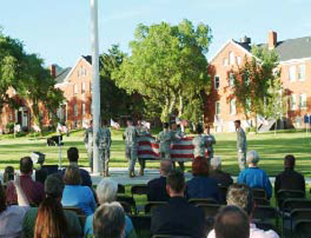 Photo: Flag retirement ceremony at Fort Douglas. 