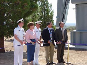 Photo: Ribbon-cutting ceremony for two Navy weapons in the White Sands Missile Range (WSMR) Museum’s Missile Park to celebrate the Desert Navy’s sixty years at White Sands Missile Range. Museum Director, Terrie Cornell is second from the left. All photographs courtesy of Miriam U. Rodriguez.
