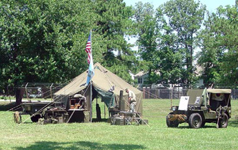 Photo: A great Korean War display was provided by living historian Tim Kress.