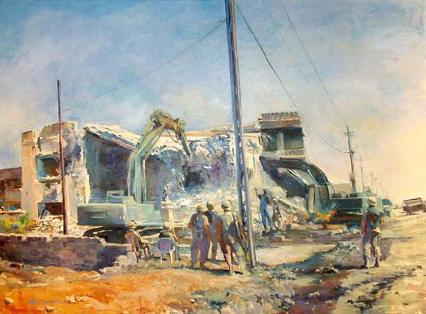 Painting:  Deterrents in Mosul, 2005