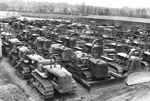 Photo:  Bulldozers at the engineer depot at Thatcham before the invasion
