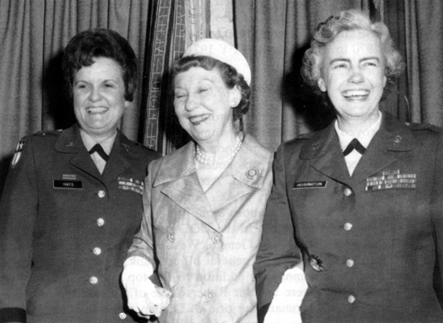 BG Anna Mae Hays and BG Elizabeth Hoisington with Mrs. Dwight D. 
	Eisenhower