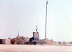 Patriot air defense missile site from Battery A, 2d Battalion, 7th Air Defense Artillery, defending airbase and Dhahran-Dammam complex; overview.