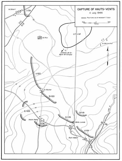Map 8 Capture of Hauts-Vents 11 July 1944