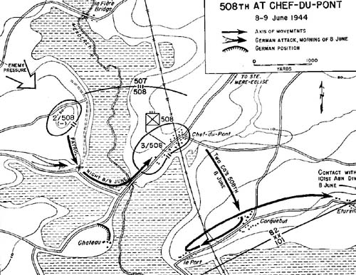 Map, 508th at Chef-du-Pont