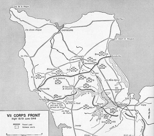 Map, VII Corps Front