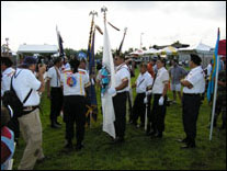 Photo: Members of the American Indian color guard who also participated in the event.