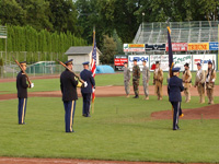 Photo:  The Color Guard of the Idaho National Guard prepares to “present the colors” at the Opening Ceremony and Salute to Veterans. 