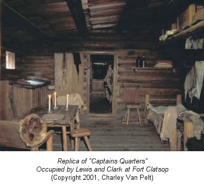 Replica of "Captains Quarters" Occupied by Lewis and Clark ot For Clatsop (Copyright 2001, Charley Van Pelt)