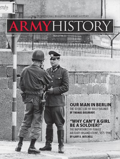 Winter 2022 cover issue of Army History Magazine
