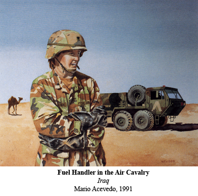 Fuel Handler in the Air Cavalry. Iraq.  By Mario Acevedo, 1991.