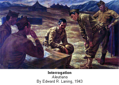 Interrogation. Aleutians.  By Edward R. Laning, 1943.
