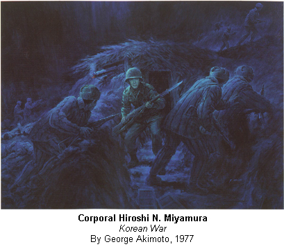 Corporal Hiroshi N. Miyamura.  Korean War.  By George Akimoto, 1977.