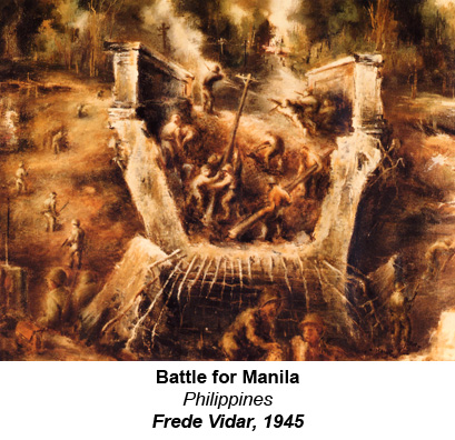 Battle for Manila.  Philippines.  By Frede Vidar, 1945.