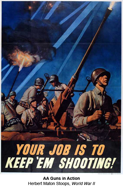 AA Guns in Action, By Herbert Maton Stoops, World War II