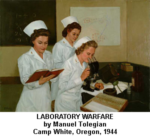 "Laboratory Warfare."  By Manuel Tolegian.  Camp White, OR, 1944.