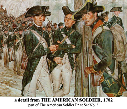 a detail from THE AMERICAN SOLDIER, 1782