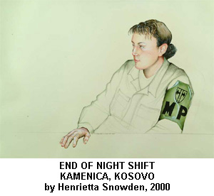 "End of Night Shift, Kamenica, Kosovo." By Henrietta Snowden, 2000.