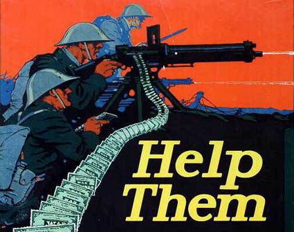 a detail from a World War I-Era Poster: Help Them -- Keep Your War Savings Pledge
