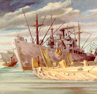 Painting, Unloading Supplies in the Port of Leghorn