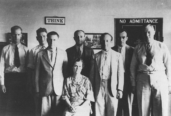 Photo:  William F. Friedman, center back, and the staff of the Signal Intelligence Service in the 1930s