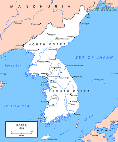 Map:  Korea, 1953