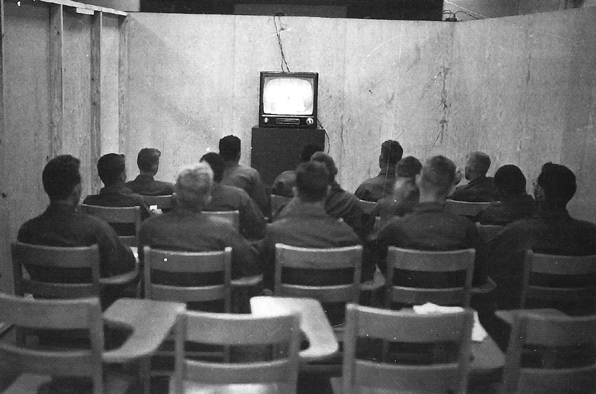 Photo:  Students receive television instruction