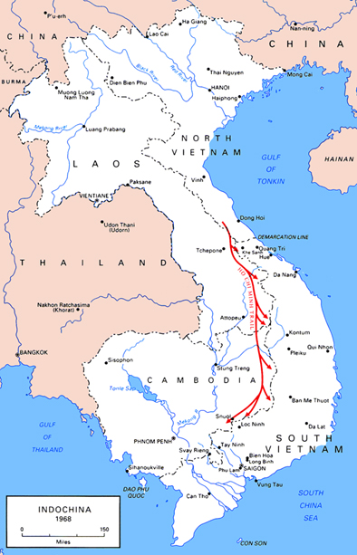 Map:  Indochina, 1968