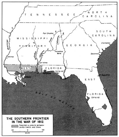 Map 17: The Southern Frontier in the War of 1812