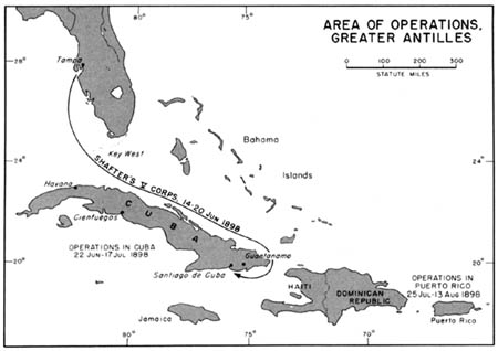Map 36: Area of Operations, Greater Antilles