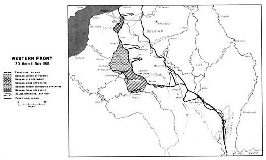 Map  39: Western Front 20 Mar-  11 Nov 1918
