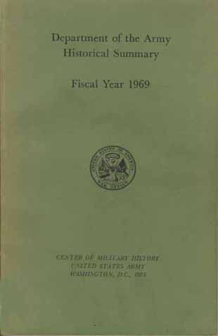 Cover, Department of the Army Historical Summary, Fiscal Year 1969