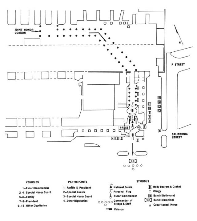 Diagram 87. Arrival ceremony, Union Station, Washington, D.C.  Click on image to view larger scale diagram.
