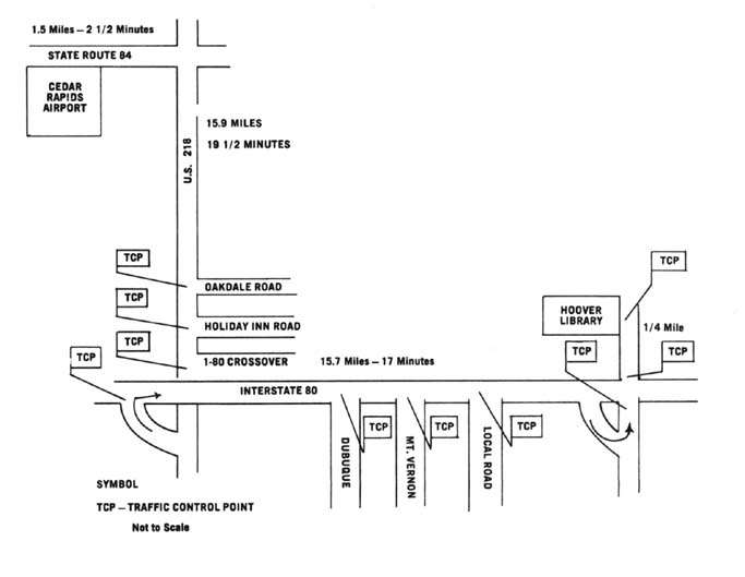 Diagram 96. Route of march, Cedar Rapids to West Branch, Iowa. 