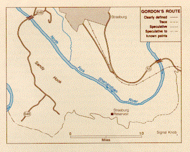 Map, Gordon's Route