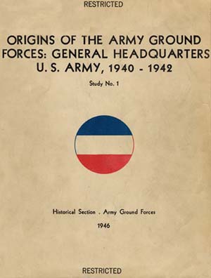 Cover, Army Ground Forces Study No. 1