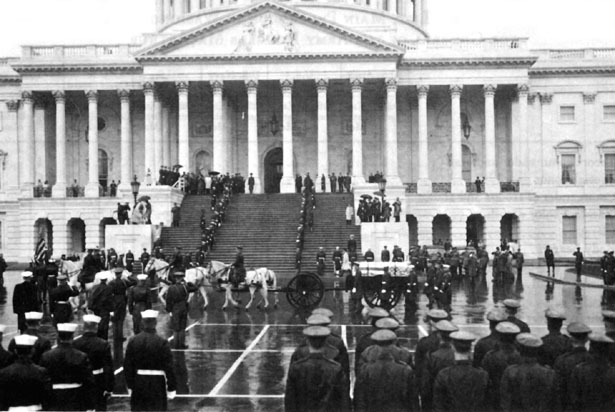Photo: Caisson Hearing the Casket Arrives At the Capitol. 