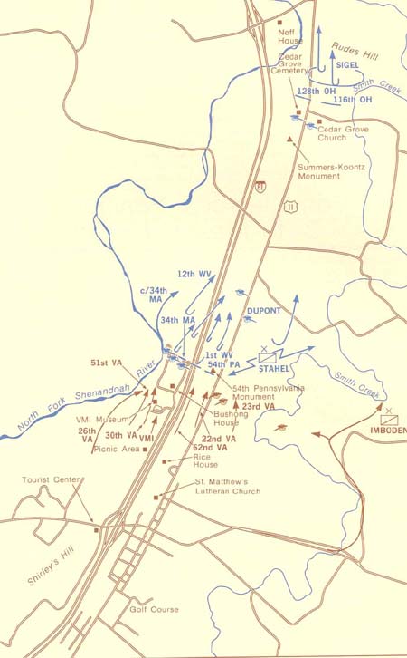 Map, New Market Battlefield,  Von Kleiser's Position, 34th Massachusetts